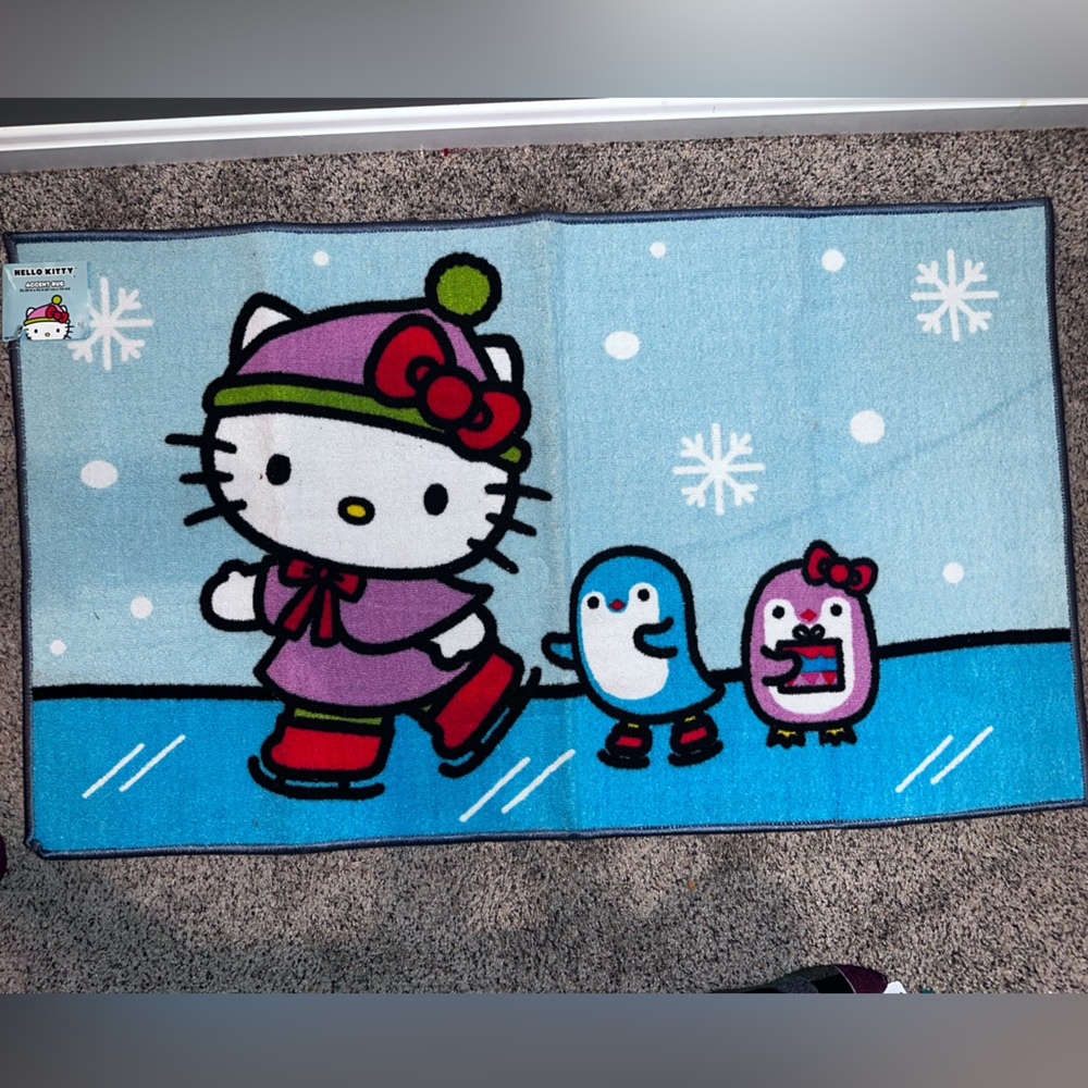 Hello Kitty Blue Snowflake Rug